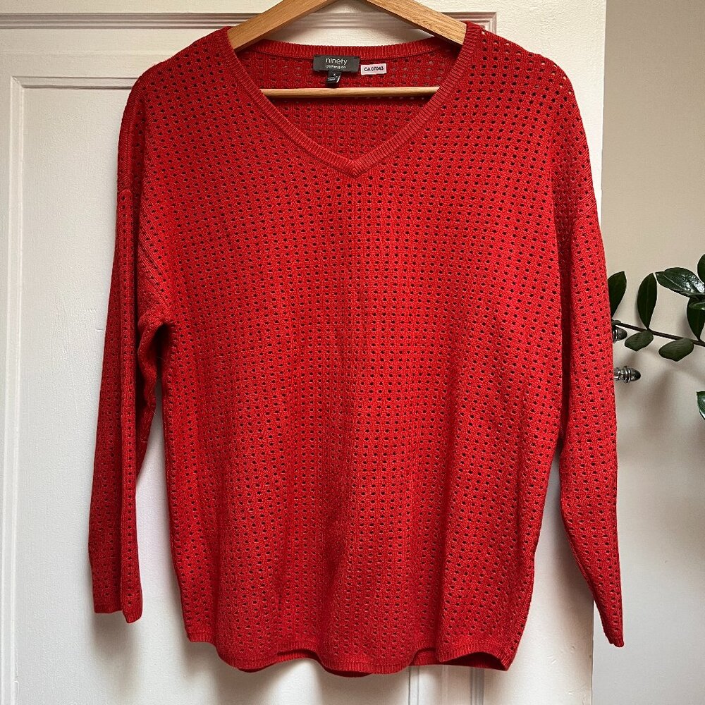 Ninety Clothing Co.  Red Light-weight Sweater - Small